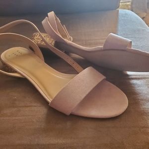 Nude, sparkly sandals